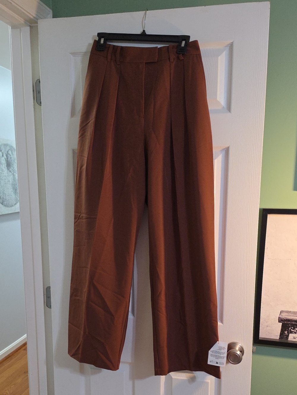Asos Women Wide Leg High-Waist Pants in Brown